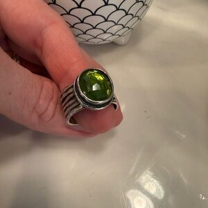 Silpada Sterling Ring with Olive Stone